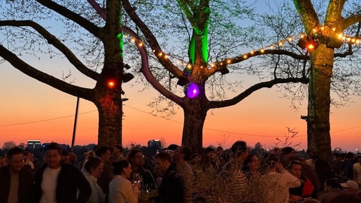 Der Biergraten Three Little Birds im Sonnenuntergang 