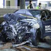 Ein verunfalltes Auto eines Car-Sharing Anbieters. 