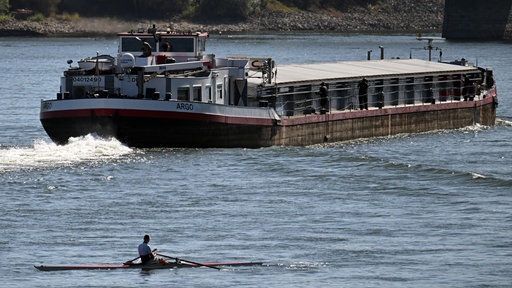 Frachtschiff auf dem Rhein