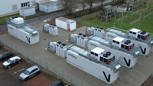 Ein Luftbild des Großbatteriespeichers in Alsdorf