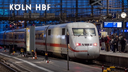 Ein ICE fährt im Kölner Hauptbahnhof ein.