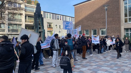 Demonstration der Schüler der Hauptschule