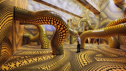 Der Infinity Mirrored Room in der Ausstellung Yayoi Kusama im Museum Ludwig