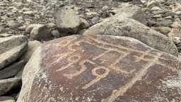 Ein Stein mit einer eingeritzten Jahreszahl "1959"