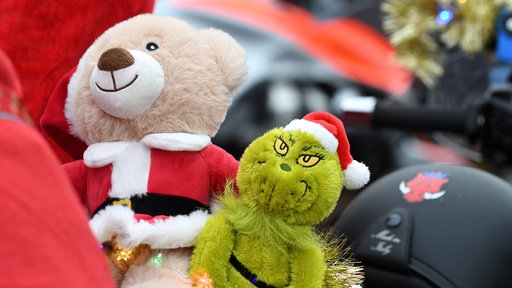 Ein Plüschteddy und ein Grinch