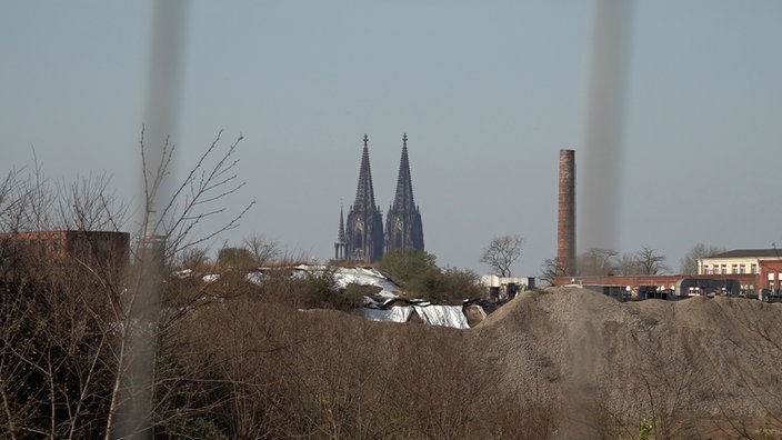 Von weitem ist der Kölner Dom zu sehen. 