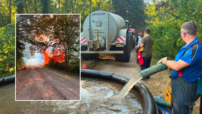Landwirte haben beim Brand in Bergheim geholfen.