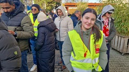 Streikende Anna Barac macht eine Pflegeausbildung an der Uniklinik Düsseldorf 