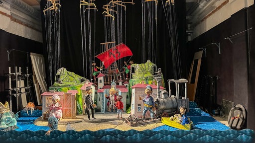 Die Probebühne im Keller des Düsseldorfer Marionettentheaters
