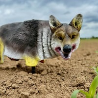 Wolfsatrappe auf einem Feld