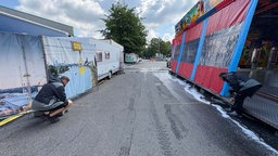 Aufbau Cranger Kirmes 2025
