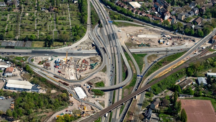 Das Autobahnkreuz der A43 in Herne aus der Luft