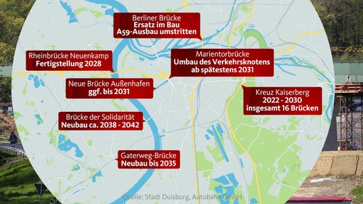 Brücken-Baustellen in Duisburg