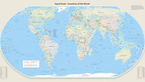 Die Equal Earth Weltkarte