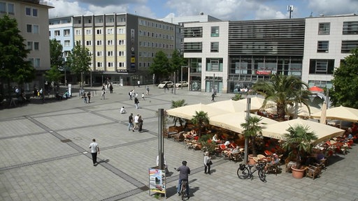 Der Platz in der Hagener Innenstadt vor der Volme-Galerie