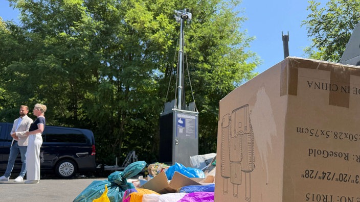 Ein Kameraturm soll mit KI Müllsünder in Gelsenkirchen überwachen