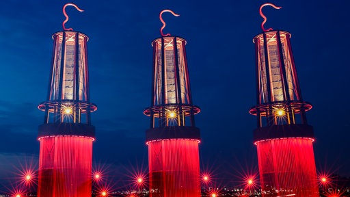Halde Rheinpreußen bei Nacht