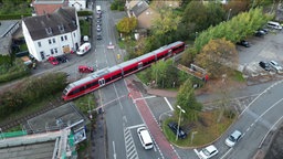 Luftaufnahme des Bahnübergangs in Selm