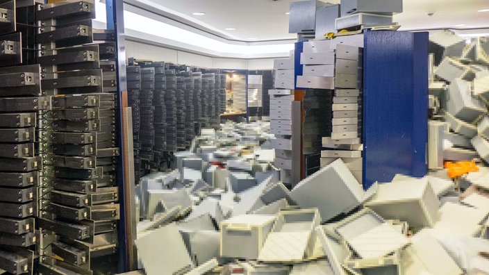 Tatortfoto des Tresorraums in der Sparkasse Gelsenkirchen