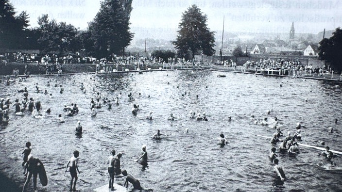 Ein altes Bild vom Freibad Neheim