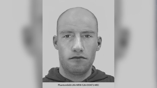 Das Phantombild eines gesuchten Mannes