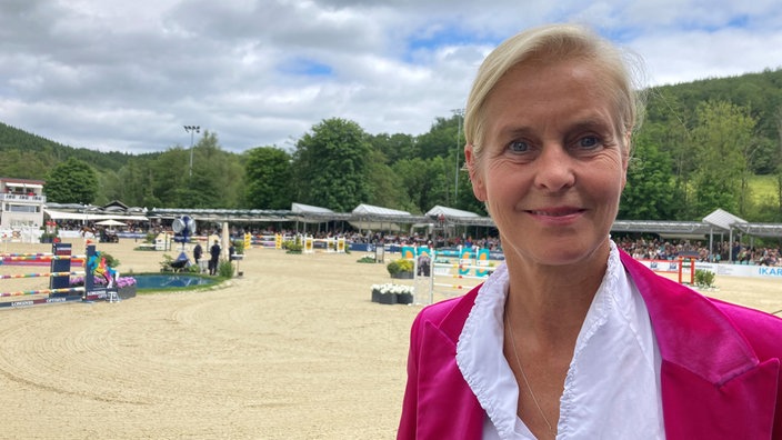 Turnierchefin Rosalie von Landsberg-Velen ist zufrieden mit dem Verlauf.
