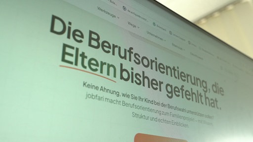 Die geöffnete Jobfari Homepage