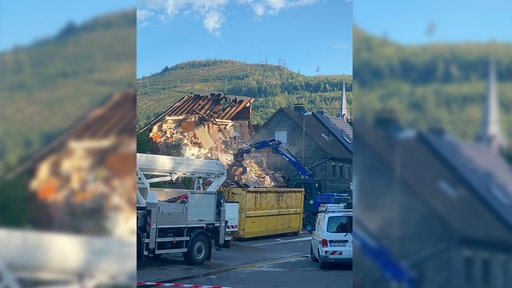 Das marode Haus wird derzeit abgerissen