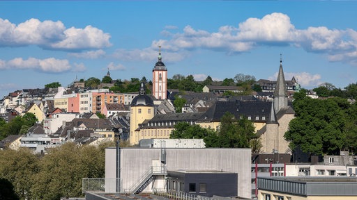 Die Stadt Siegen, unter anderem mit Blick auf die Martini Kirche 