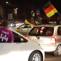 Aufnahme während des Autokorsos