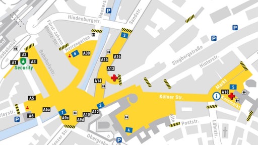 Der Lageplan für das Stadtfest in Siegen.