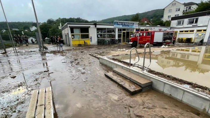 Freibad in Altena-Dahle 2021 durch Starkregen schwer verwüstet