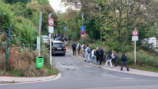 Die Schulstraße in Lüdenscheid, Autos mit Sondergenehmigung dürfen noch rein