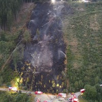 Ein Hang an einem Berg ist abgebrannt