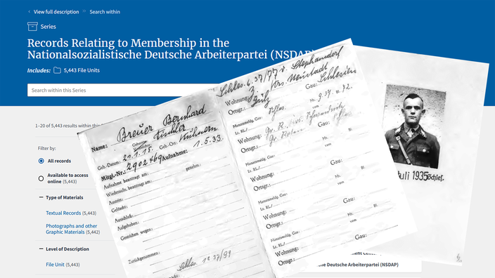 Internetseite catalog.archives.gov