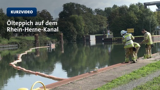 Feuerwehr stoppt Ölfilm auf Rhein-Herne-Kanal  | Video | Tn