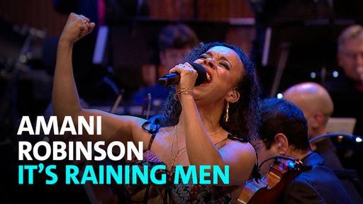 Amani Robinson und das WDR Funkhausorchester unter Leitung von David Brophy präsentieren It's Raining Men von The Weather Girls am 04.07.2026 in der Kölner Philharmonie.