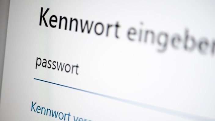 Auf einem Bildschirm wird ein Passwort gefordert