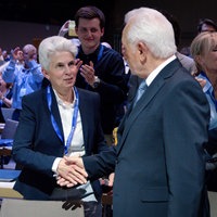 Marie-Agnes Strack-Zimmermann und Wolfgang Kubicki beim Bundesparteitag der FDP