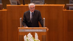 Bundespräsident Frank-Walter Steinmeier spricht bei der Gedenkveranstaltung im Landtag