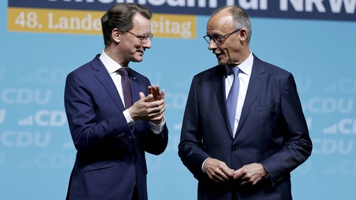 NRW-Ministerpräsident Hendrik Wüst und Bundeskanzler Friedrich Merz (beide CDU)