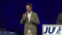 JU-Landesvorsitzender Kevin Gniosdorz beim JU-Tag