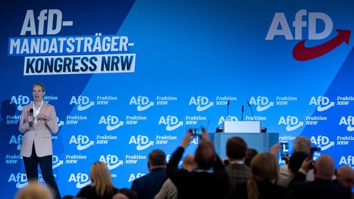 Parteichefin Alice Weidel auf dem AfD-Mandatsträgerkongress in NRW