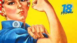 Bild von Rosie the Riveter mit dem Logo des Podcasts 18 Millionen