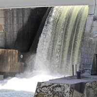 Rheinregulierung Rheinschleuse Iffezheim Deutschland