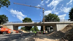 Brücken-Bauarbeiten an der L39 in Mönchengladbach-Wickrath