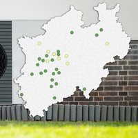 Wärmepumpen-Außengerät mit NRW-Karte