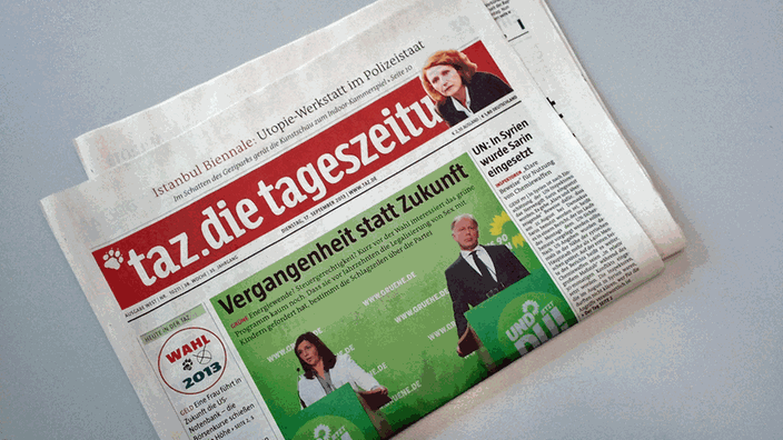 gedruckte Ausgabe  der "taz"