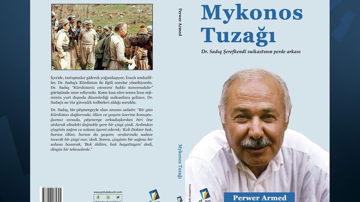 Berga pirtûka "Kemîna Mykonos'ê" ya nivîskar Perwer Armed