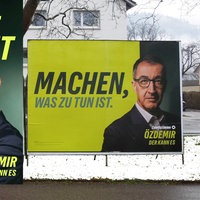 Wahlplakate in Baden-Württemberg von dem Grünen-Spitzenkandidat Cem Özdemir